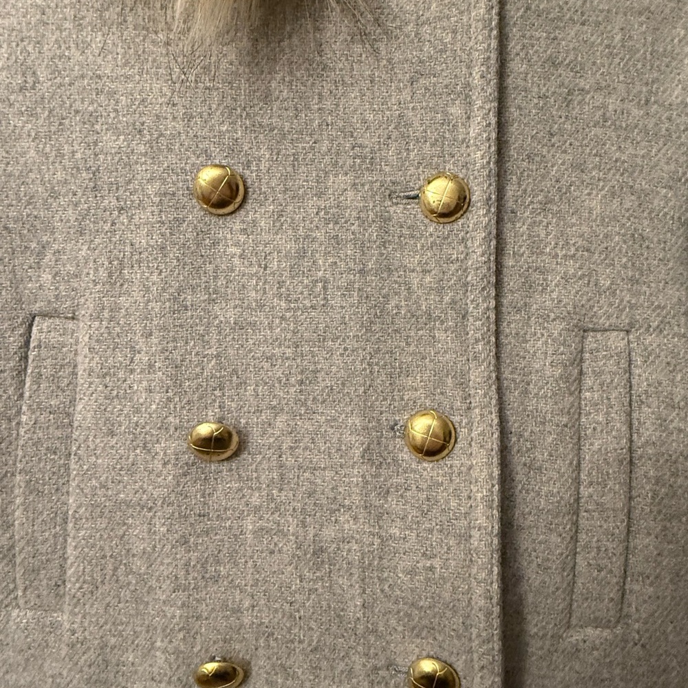 Crewcuts Gray will Pea Coat with Faux Fur Collar and cozy Sherpa lining - Picture 5 of 7